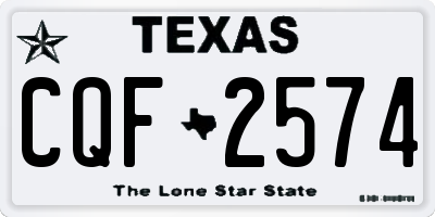 TX license plate CQF2574