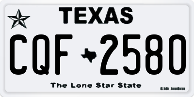 TX license plate CQF2580