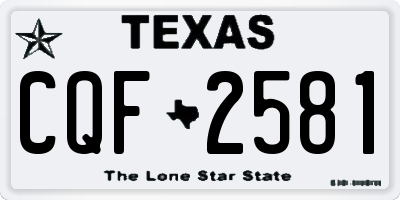 TX license plate CQF2581