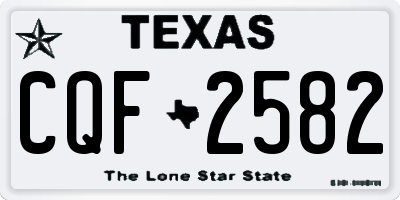 TX license plate CQF2582