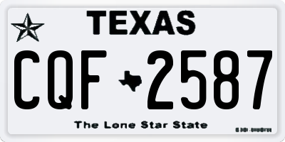 TX license plate CQF2587