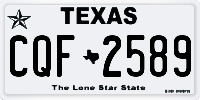 TX license plate CQF2589