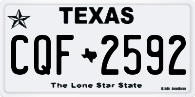 TX license plate CQF2592