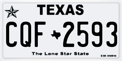 TX license plate CQF2593