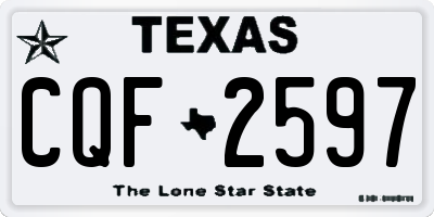 TX license plate CQF2597