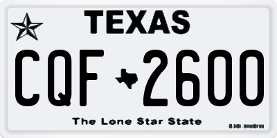 TX license plate CQF2600