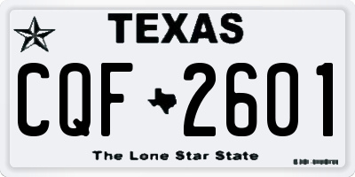 TX license plate CQF2601