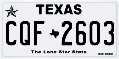 TX license plate CQF2603