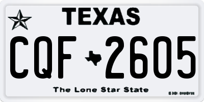 TX license plate CQF2605