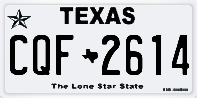TX license plate CQF2614