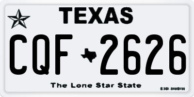 TX license plate CQF2626