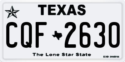 TX license plate CQF2630