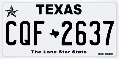 TX license plate CQF2637