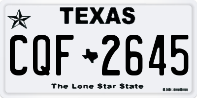 TX license plate CQF2645