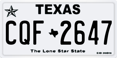 TX license plate CQF2647
