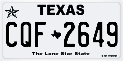 TX license plate CQF2649
