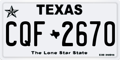 TX license plate CQF2670