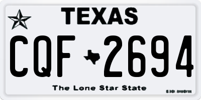 TX license plate CQF2694