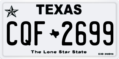 TX license plate CQF2699