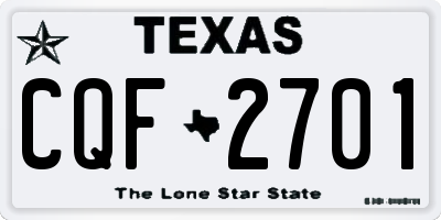 TX license plate CQF2701