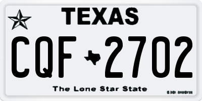 TX license plate CQF2702
