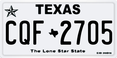 TX license plate CQF2705