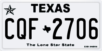 TX license plate CQF2706