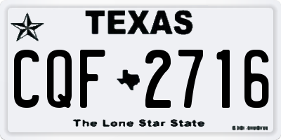 TX license plate CQF2716
