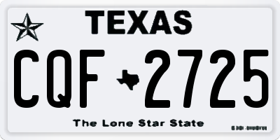 TX license plate CQF2725