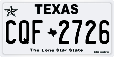 TX license plate CQF2726