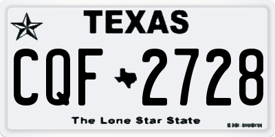 TX license plate CQF2728