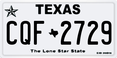 TX license plate CQF2729