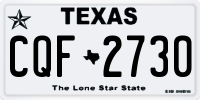 TX license plate CQF2730