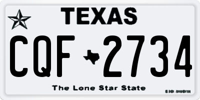 TX license plate CQF2734