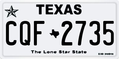 TX license plate CQF2735