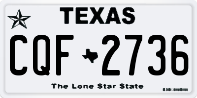 TX license plate CQF2736