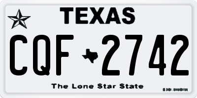 TX license plate CQF2742