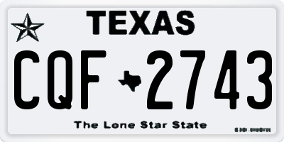 TX license plate CQF2743