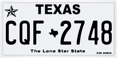 TX license plate CQF2748
