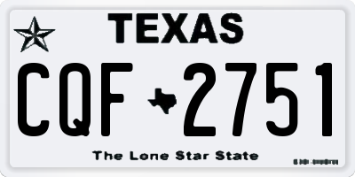 TX license plate CQF2751