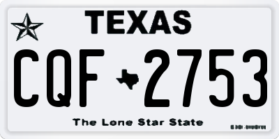 TX license plate CQF2753