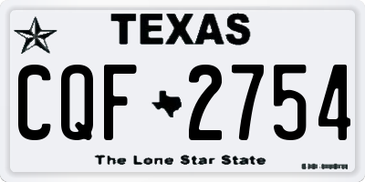 TX license plate CQF2754