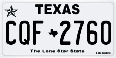 TX license plate CQF2760
