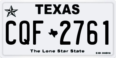 TX license plate CQF2761
