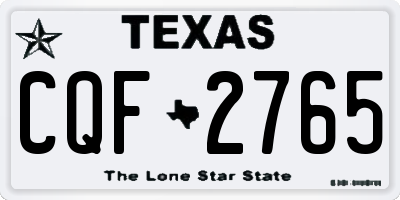TX license plate CQF2765