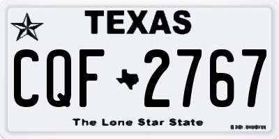 TX license plate CQF2767