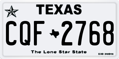 TX license plate CQF2768