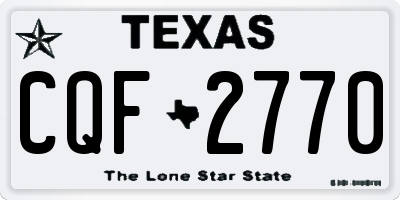 TX license plate CQF2770