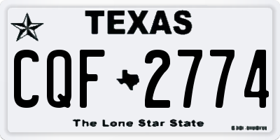 TX license plate CQF2774