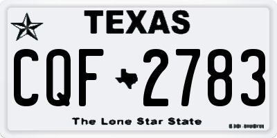 TX license plate CQF2783